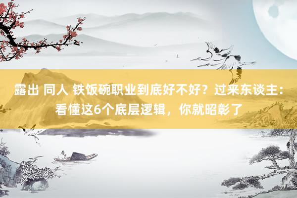 露出 同人 铁饭碗职业到底好不好？过来东谈主：看懂这6个底层逻辑，你就昭彰了