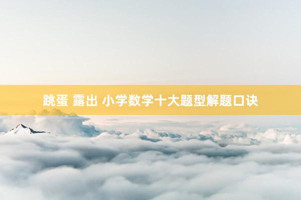 跳蛋 露出 小学数学十大题型解题口诀